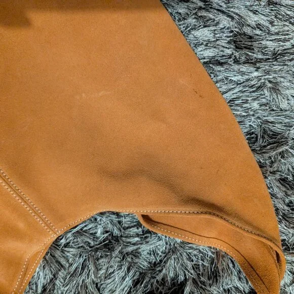 Claudia Firenze Genuine Italian Suede Orange Leather Tote Bag NWT - Picture 8 of 12